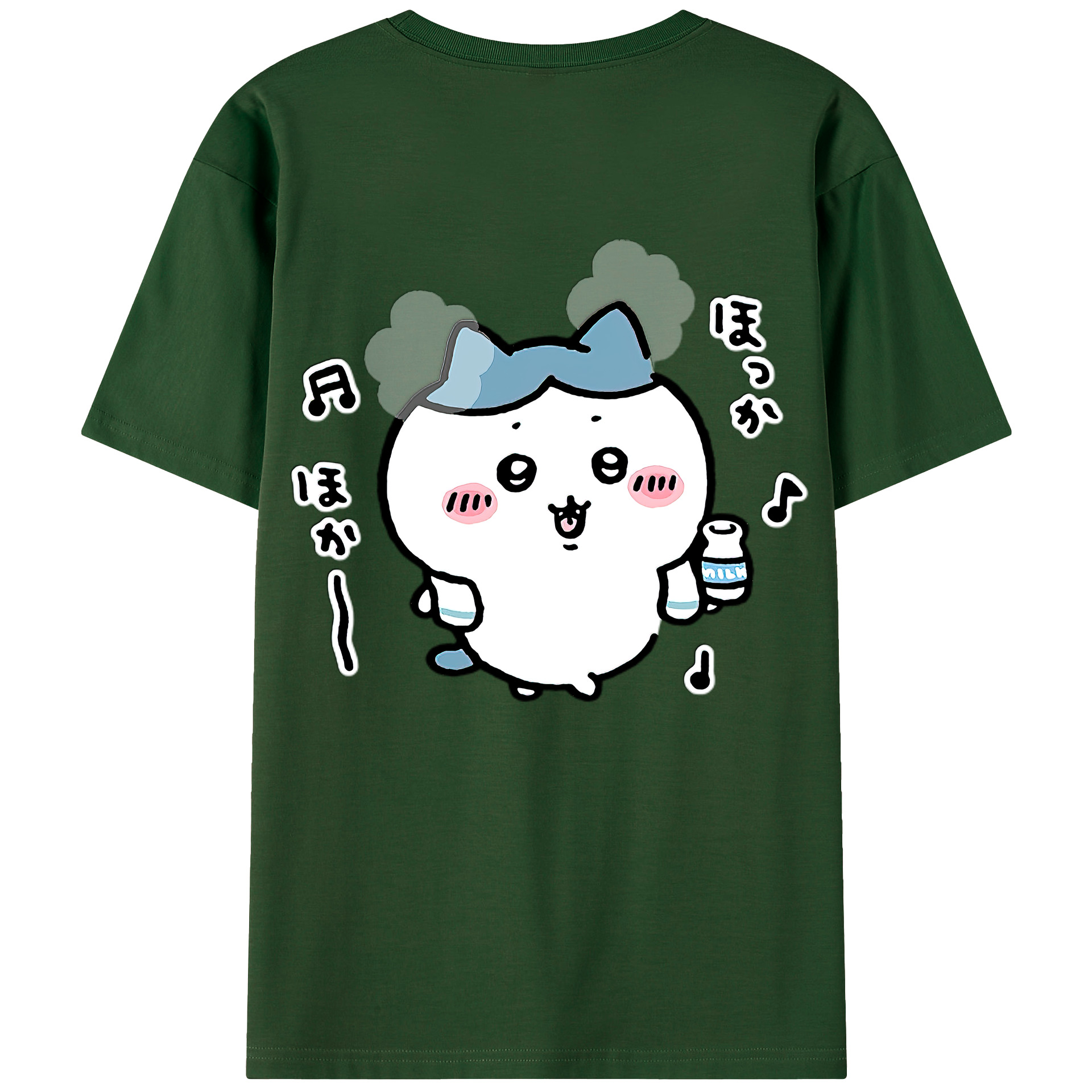（画像用） ちいかわ ハチワレ Chii-kawa hachiware 綿100％半袖Tシャツ（背面プリント）